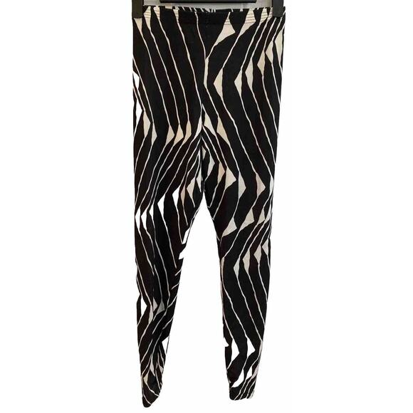 Vtg 80s 90s Wags Stretch Leggings ML Medium Large Zebra Animal Pants Made in USA - Picture 1 of 11